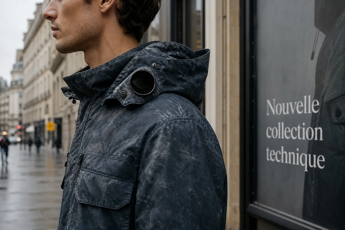 Vestes techwear Stone Island et C.P. Company Veste technique streetwear avec teinture spéciale et capuche façon Goggle
